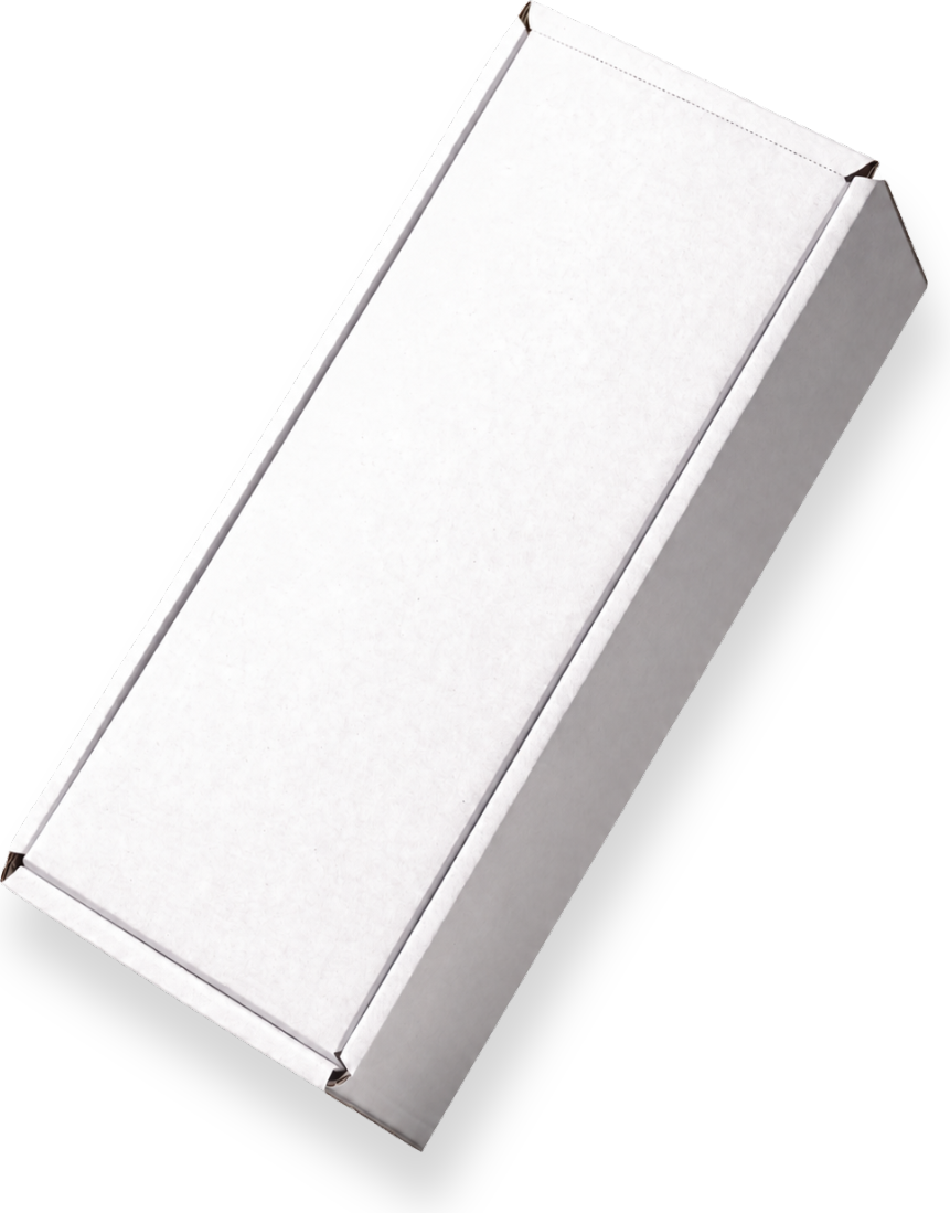 Une boîte d’expédition UPGUYS blanche, neutre et sans marque